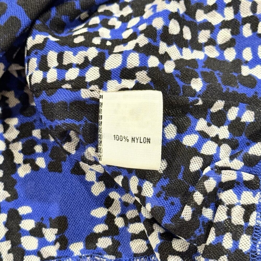 Y2K Kenneth Cole Royal Blue Abstract V-neck Long Sleeve Top Womens Size XL - Picture 6 of 9
